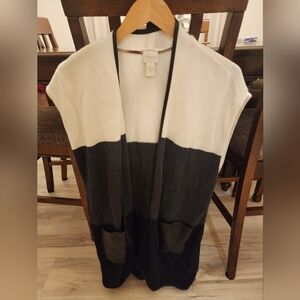 Chico's Elegant Black and White Cardigan